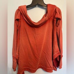 Free People Orange Cowl Neck Sweater
